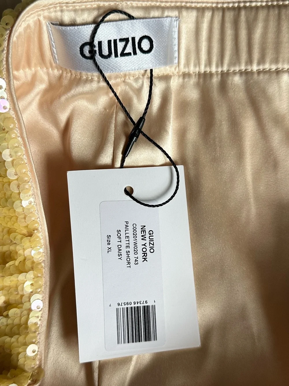 Guzio Women's Yellow Sequin Shorts - Picture 2 of 7